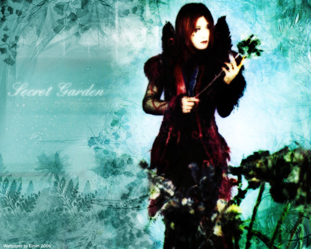 Woman holding flower forest background free wallpaper for desktop - medium preview image