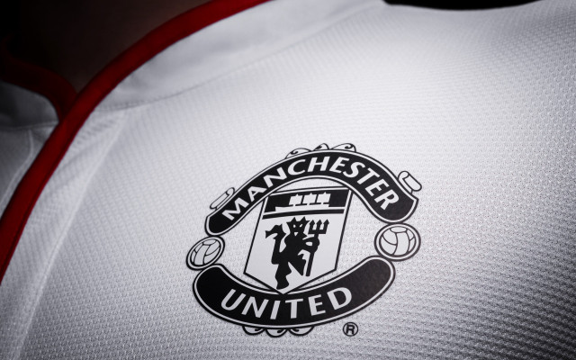 Manchester united sleeve crest checkered free wallpaper for desktop - medium preview image