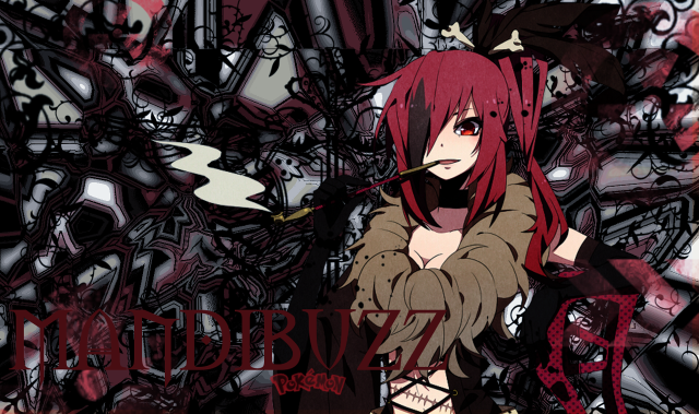 Red hair cigarette girl graffiti free wallpaper for desktop - medium preview image