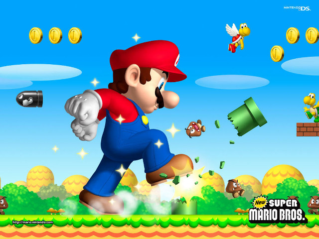 Mario running bird flying background free wallpaper for desktop - medium preview image