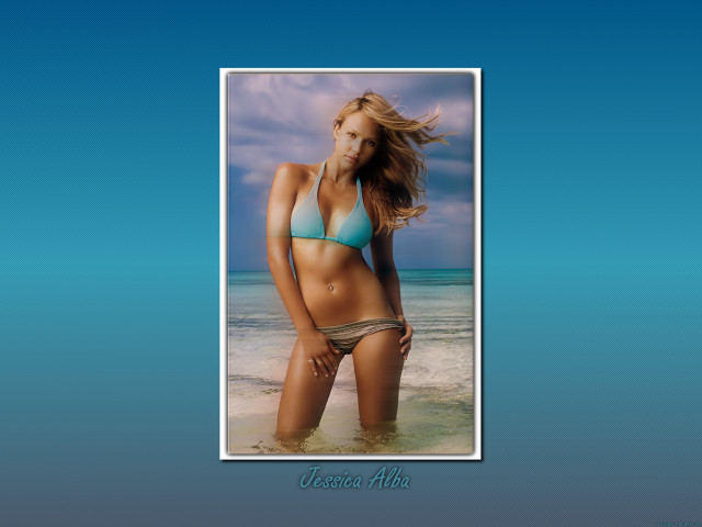 Woman bikini beach water hair free wallpaper for desktop - medium preview image