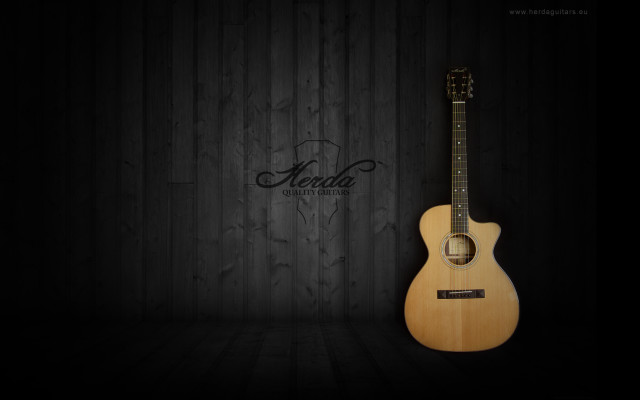 Guitar black background wooden wall free wallpaper for desktop - medium preview image