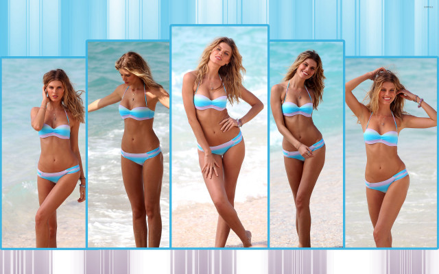 Woman bikini beach posing hands #2 free wallpaper for desktop - medium preview image