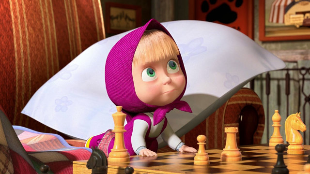 Cartoon character playing chess giant free wallpaper for desktop - medium preview image