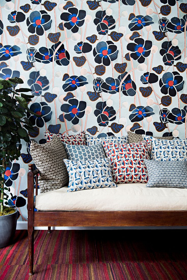 Couch pillows flowerwall ultrafine painting free wallpaper for mobile - medium preview image