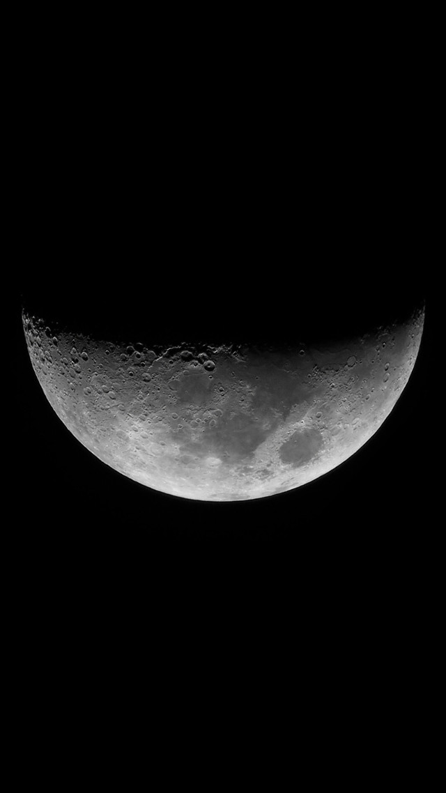 Half moon dark sky black free wallpaper for mobile - medium preview image