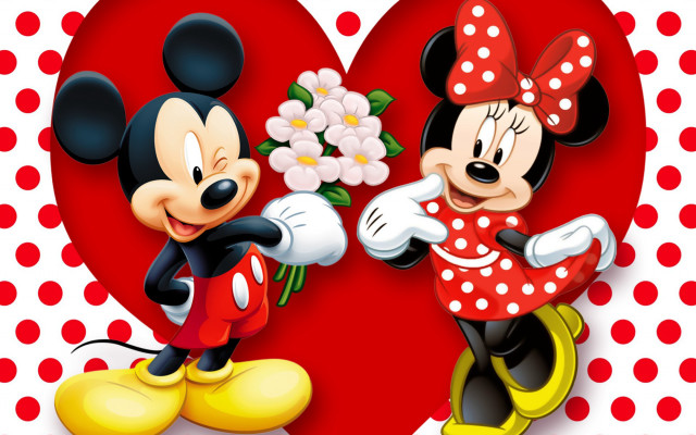 Mickey minnie love polka dots free wallpaper for desktop - medium preview image