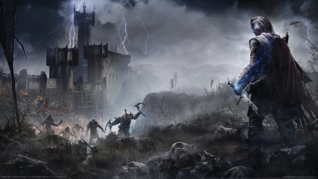 Man blue robe zombies castle free wallpaper for desktop - medium preview image