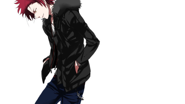 Red haired man black jacket free wallpaper for desktop - medium preview image