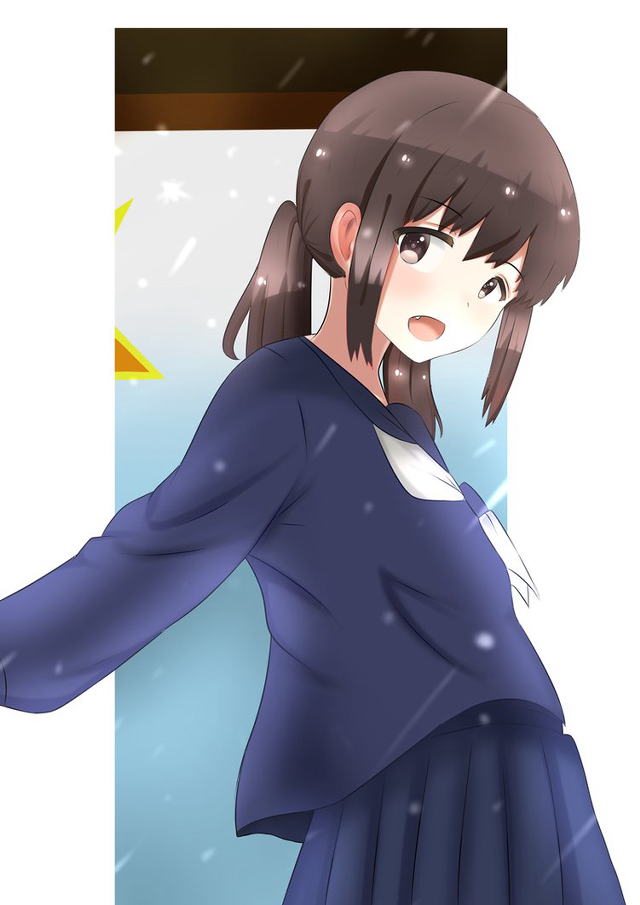 Girl blue dress snow arms free wallpaper for mobile - medium preview image