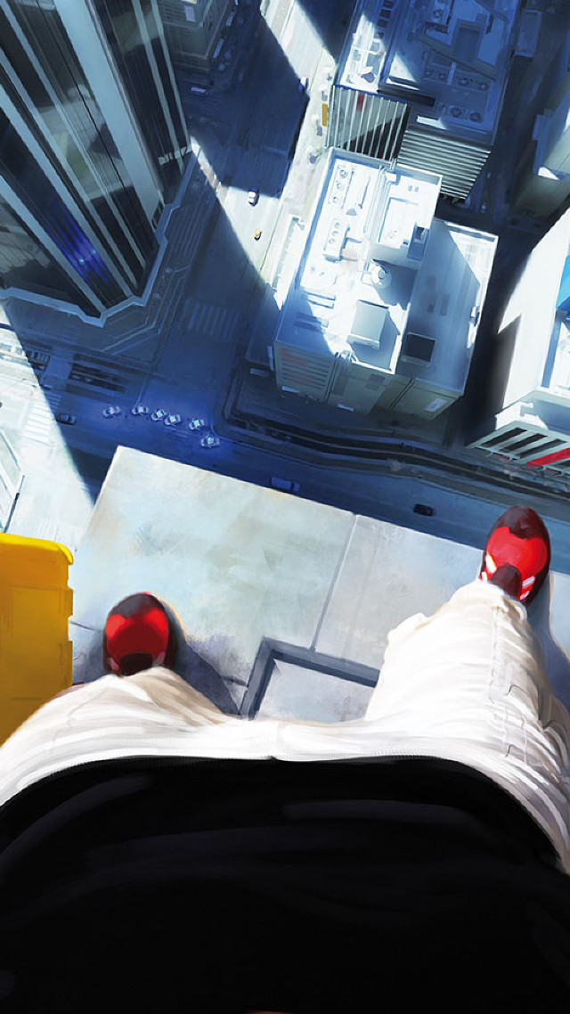 Person laying floor city view free wallpaper for mobile - medium preview image