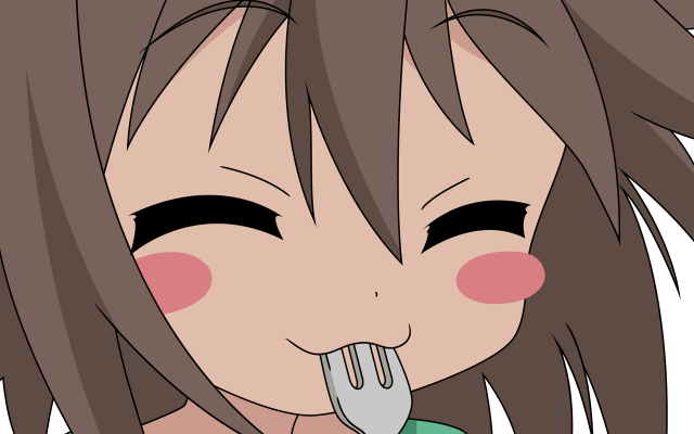 Girl long hair fork eating free wallpaper for desktop - medium preview image