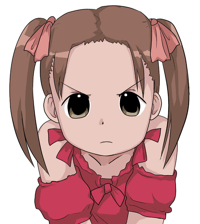 Cartoon girl big eyes bow free wallpaper for tablet - medium preview image