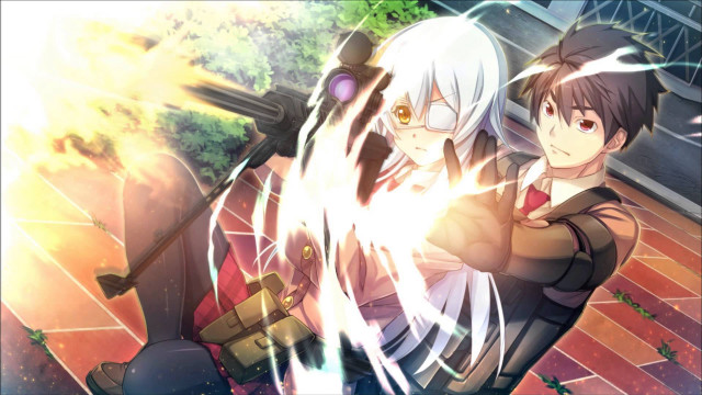 Anime couple brick floor fire free wallpaper for desktop - medium preview image