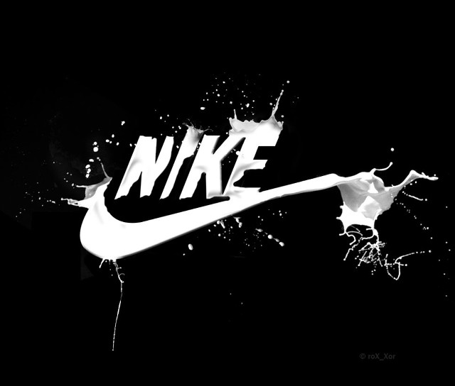 Nike logo black white paint #4 free wallpaper for desktop - medium preview image