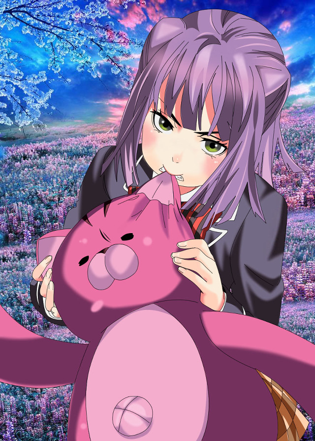 Girl pinkteddyflower skytrees urban cherry free wallpaper for mobile - medium preview image