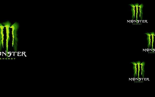 Black background green monster logo free wallpaper for desktop - medium preview image