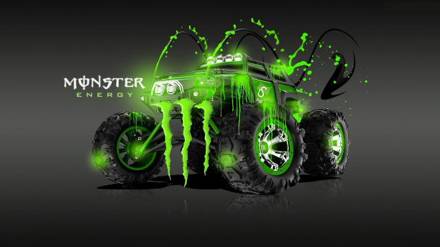Monster truck green paint monster free wallpaper for desktop - medium preview image
