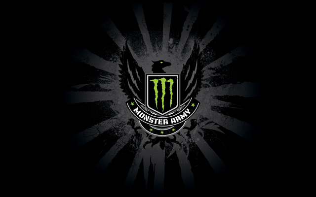 Monster logo black background green free wallpaper for desktop - medium preview image