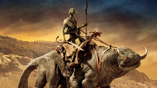 Man elephant riding woman rock free wallpaper for desktop - medium preview image