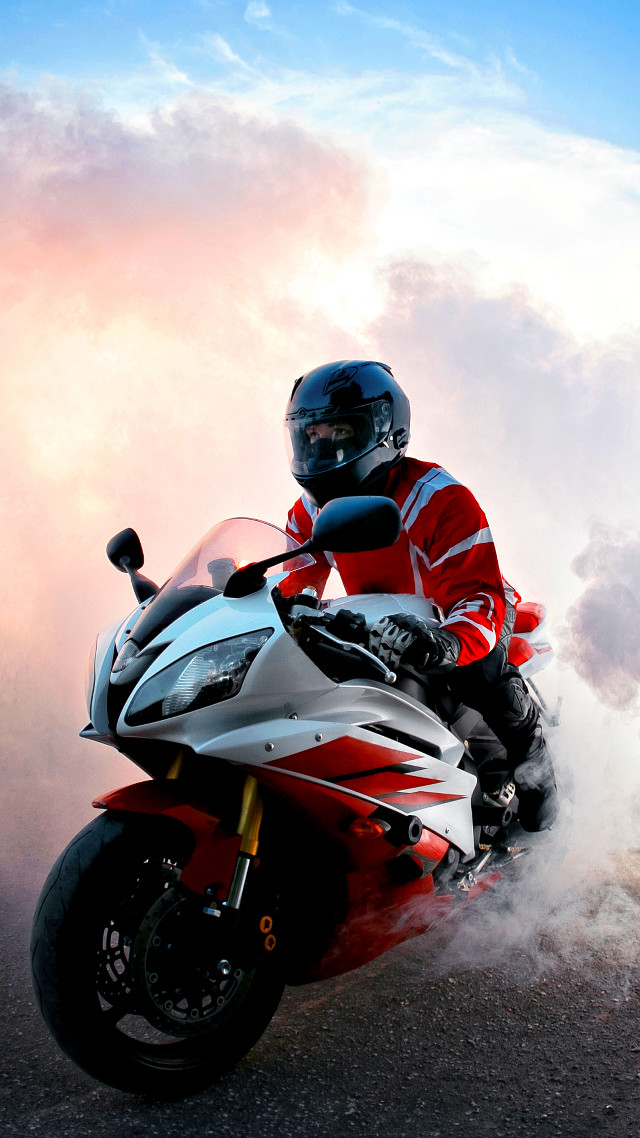 Man motorcycle helmet jacket space free wallpaper for mobile - medium preview image