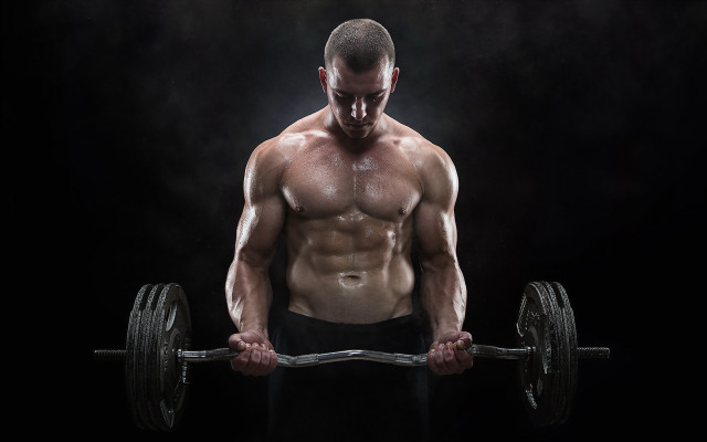 Man barbell black background dark free wallpaper for desktop - medium preview image