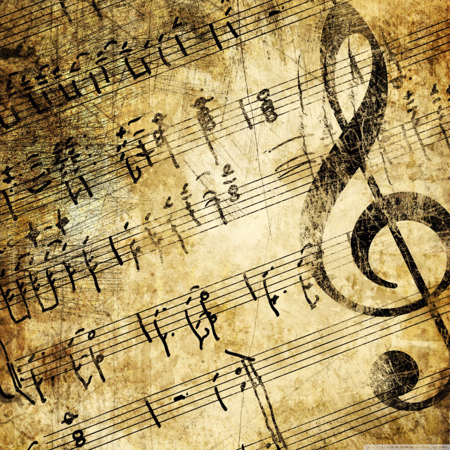 Musical background notes symbols pattern free wallpaper for tablet - medium preview image