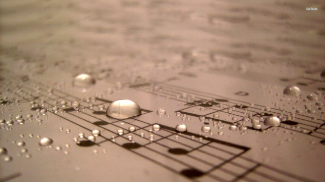 Music sheet water droplets treble free wallpaper for desktop - medium preview image