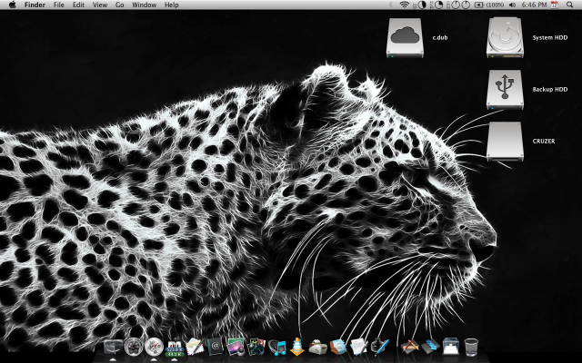Leopard macbook pro black white free wallpaper for desktop - medium preview image