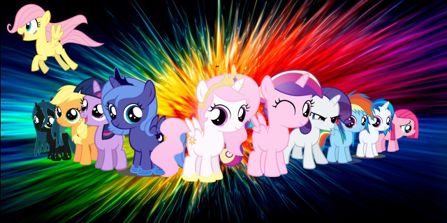 Little ponies rainbow background rainbow free wallpaper for desktop - medium preview image