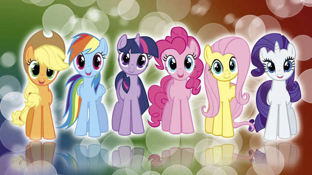 Little ponies colorful background bubbles free wallpaper for desktop - medium preview image