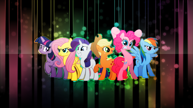 Little ponies black white rainbow free wallpaper for desktop - medium preview image