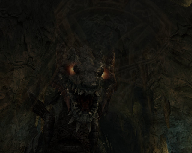 Demonic creature glowing eyes cave #2 free wallpaper for desktop - medium preview image