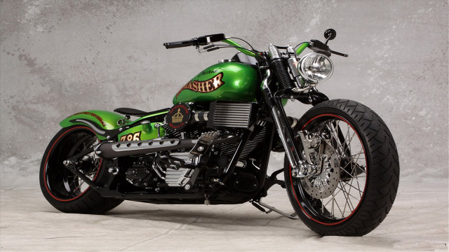 Green motorcycle red rim cement free wallpaper for desktop - medium preview image