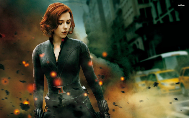 Woman black suit gun city #2 free wallpaper for desktop - medium preview image