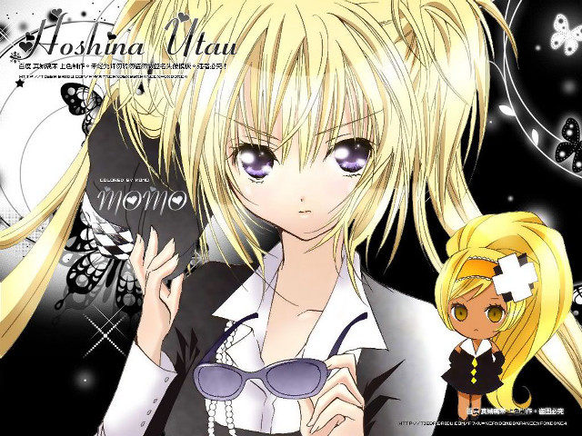 Blonde girl butterfly glasses anime free wallpaper for desktop - medium preview image