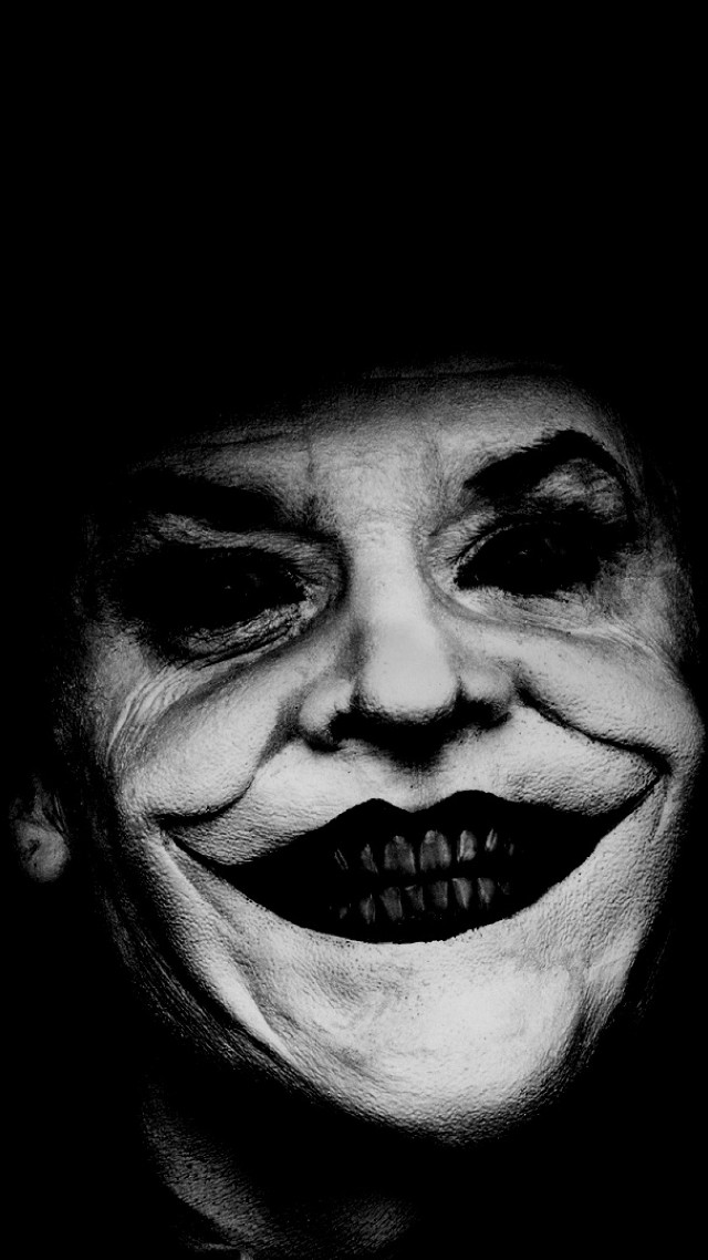 Creepy smile man hat blackwhite free wallpaper for mobile - medium preview image