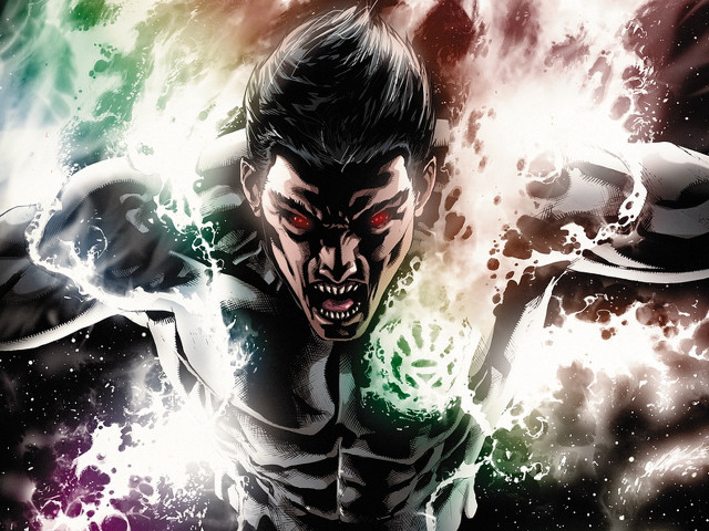 Man black white outfit green free wallpaper for desktop - medium preview image