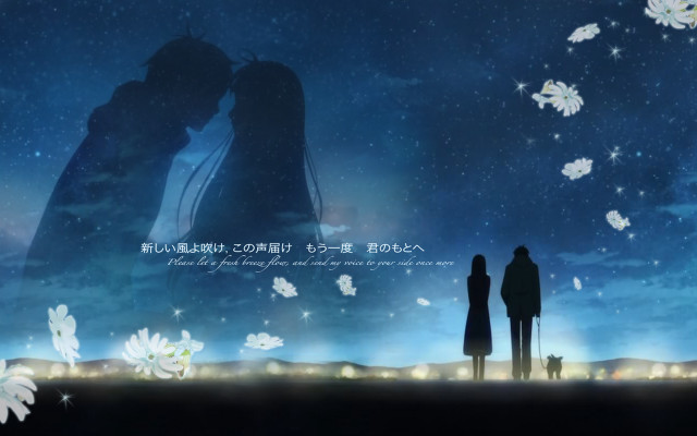 Couple sky stars flowers romantic free wallpaper for desktop - medium preview image