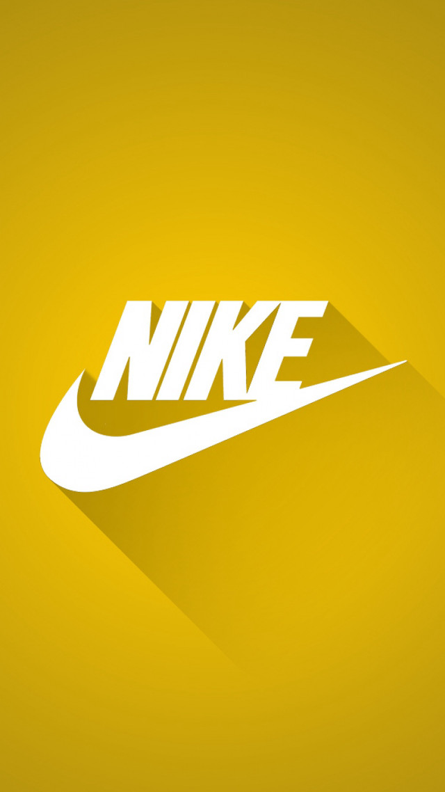 Nike logo yellow background long free wallpaper for mobile - medium preview image