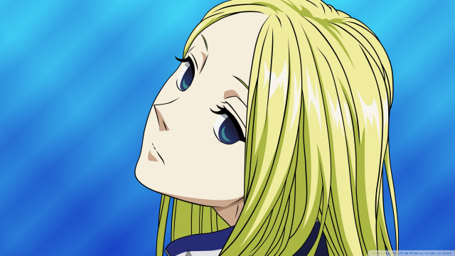 Cartoon girl blonde hair blue #4 free wallpaper for desktop - medium preview image