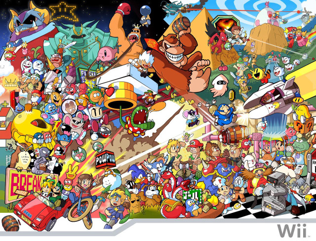 Cartoon characters game scene crowd #2 free wallpaper for desktop - medium preview image