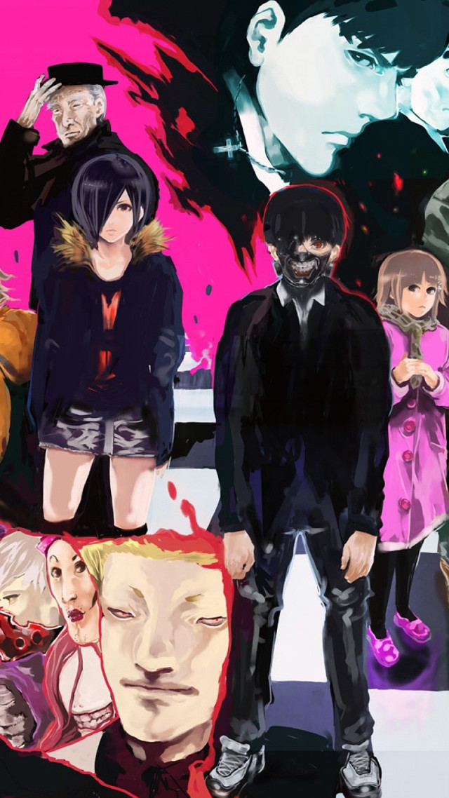 Group people pink background black free wallpaper for mobile - medium preview image