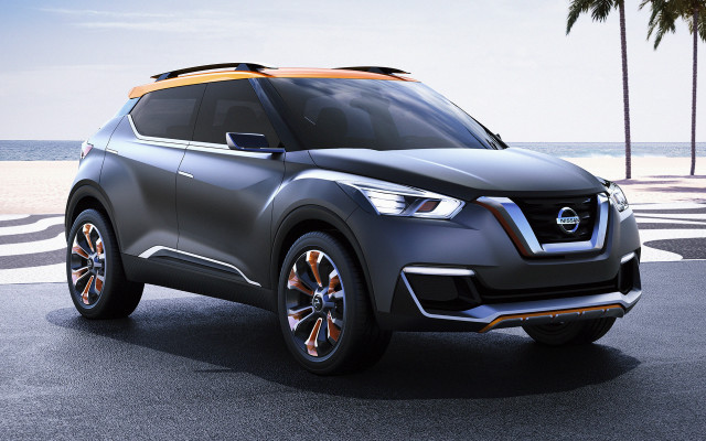 Nissan suv beach ocean palm free wallpaper for desktop - medium preview image