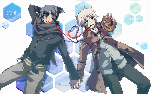 Anime characters red umbrella posing free wallpaper for desktop - medium preview image