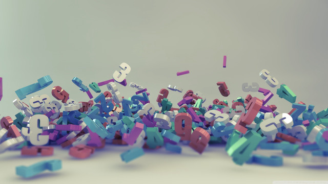 Colorful letters numbers purple object free wallpaper for desktop - medium preview image