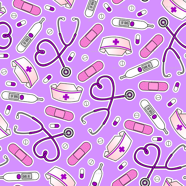 Purple medical pattern stethoscope heart free wallpaper for tablet - medium preview image