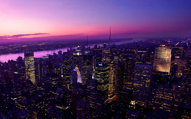 City skyline night purple sky #11 free wallpaper for desktop - medium preview image