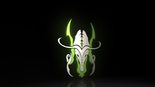Green white animal skull reflection free wallpaper for desktop - medium preview image
