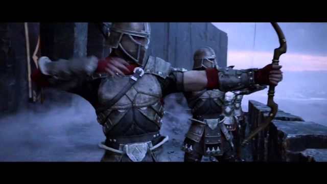 Man armor bow arrow building free wallpaper for desktop - medium preview image